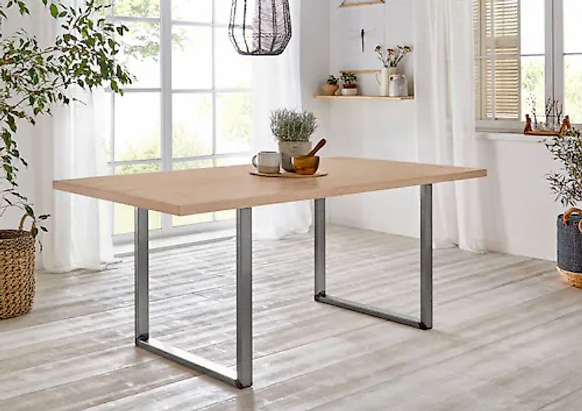FORTE Esstisch, Breite 160 cm, Kufengestell im Industrial Look günstig online kaufen