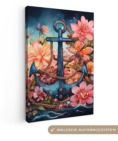 OneMillionCanvasses® Leinwandbild Anker - Blumen - günstig online kaufen