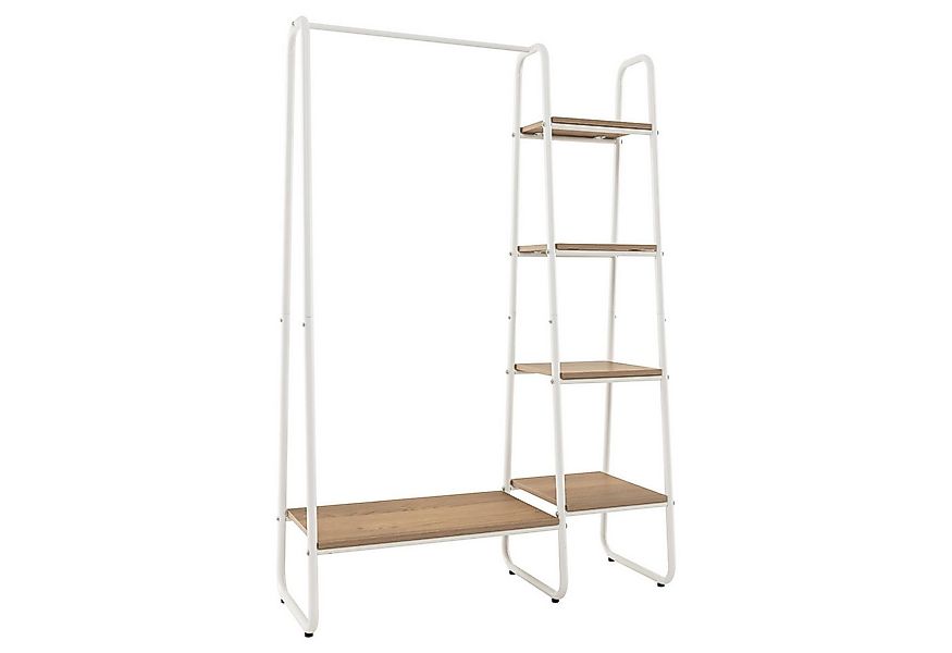 COSTWAY Kleiderständer, mit 5 Ablagen & Kleiderstange, Metall, 100x40x151cm günstig online kaufen