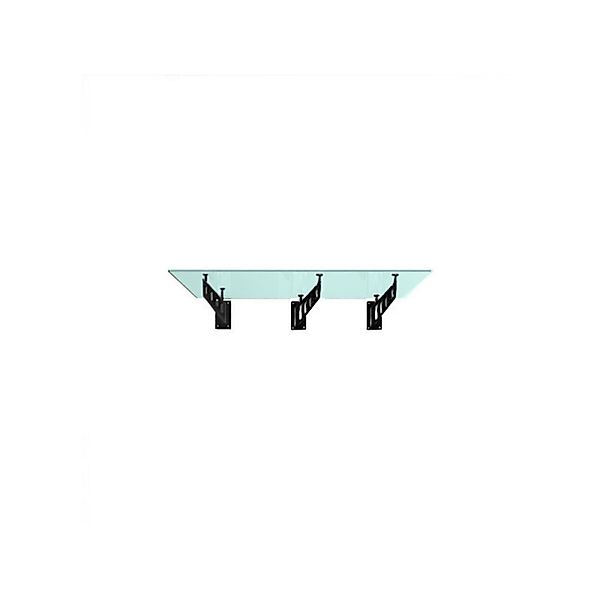 Glaszentrum Hagen S 250x90 cm Glasvordach inkl. Halter Schwarz Milchglas günstig online kaufen
