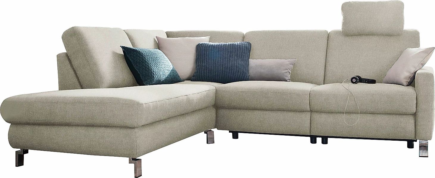 3C Candy Ecksofa "Mainau modern und elegant, mit gutem Sitzkomfort, L-Form" günstig online kaufen