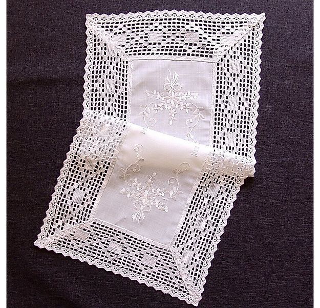 matches21 HOME & HOBBY Tischdecke Tischläufer BRIT Häkelkante & Stick Landh günstig online kaufen