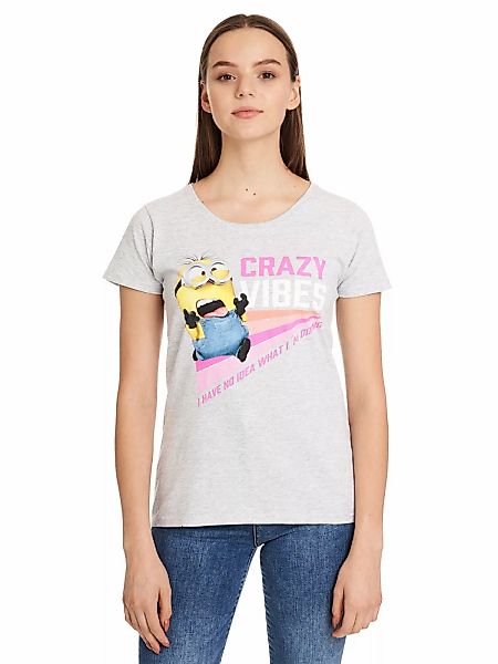 Minions No Idea Damen T-Shirt grau meliert günstig online kaufen