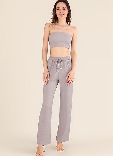 fashionshowcase Palazzohose Damen Crinkle-Hose mit elastischem günstig online kaufen