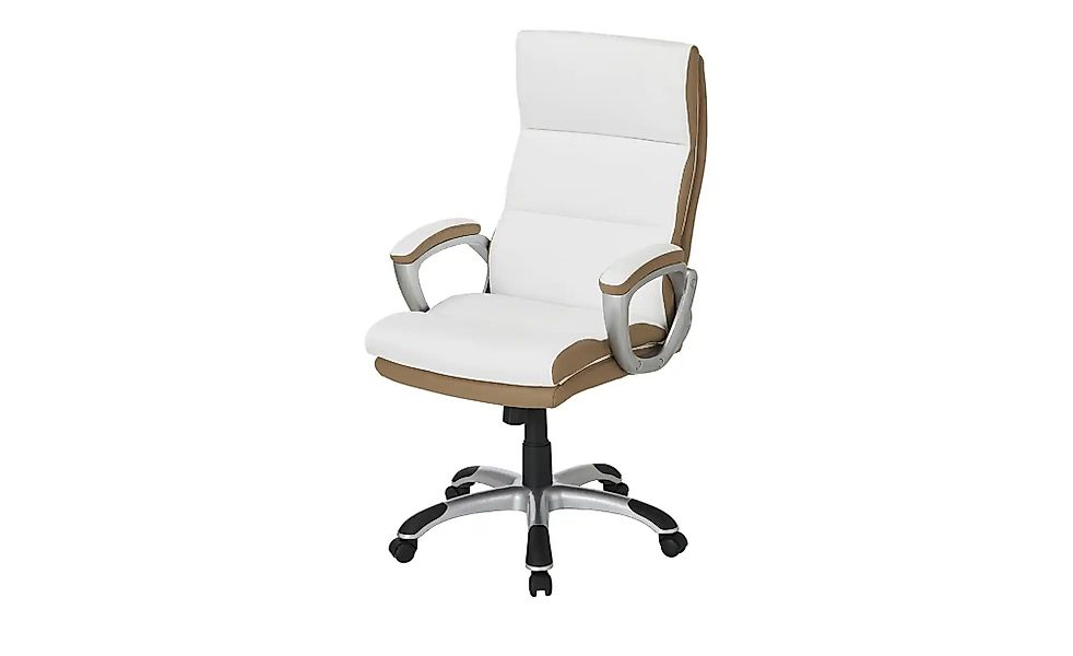 Chefsessel beige & weiß Weißach 2 ¦ beige ¦ Maße (cm): B: 69 H: 111 T: 78 S günstig online kaufen