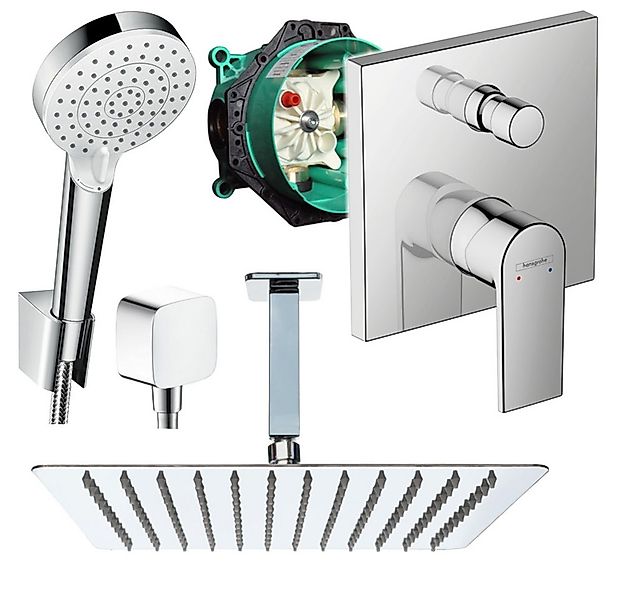 Hansgrohe und Jowi Duscharmatur Vernis Shape, Unterputz Duschsystem mit Kop günstig online kaufen