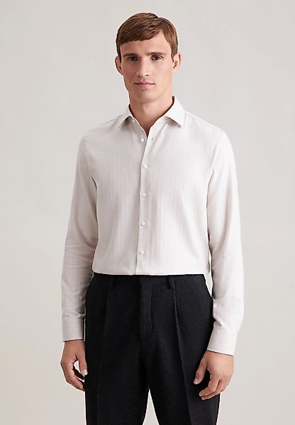 seidensticker Flanellhemd "Schwarze Rose" Slim 1/1 Kentkragen Fischgrat günstig online kaufen