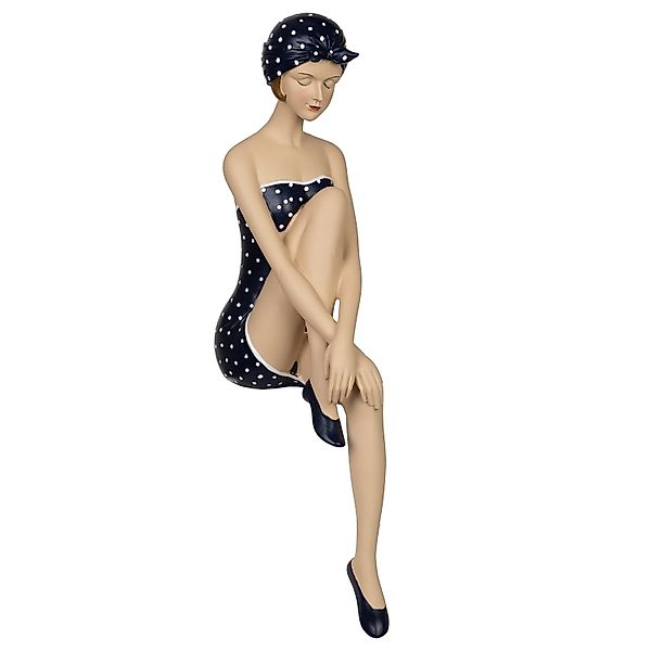 Moritz Dekofigur Retro Badefigur Dame Blau günstig online kaufen