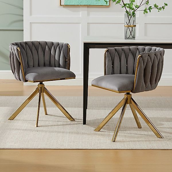 KLAM HOME Esszimmerstuhl Hochwertiger Samt-Drehsessel mit günstig online kaufen