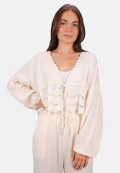 Seasons of April Shirtbluse LAURA MUSSELIN Musselin Bluse mit Spitze & Bind günstig online kaufen