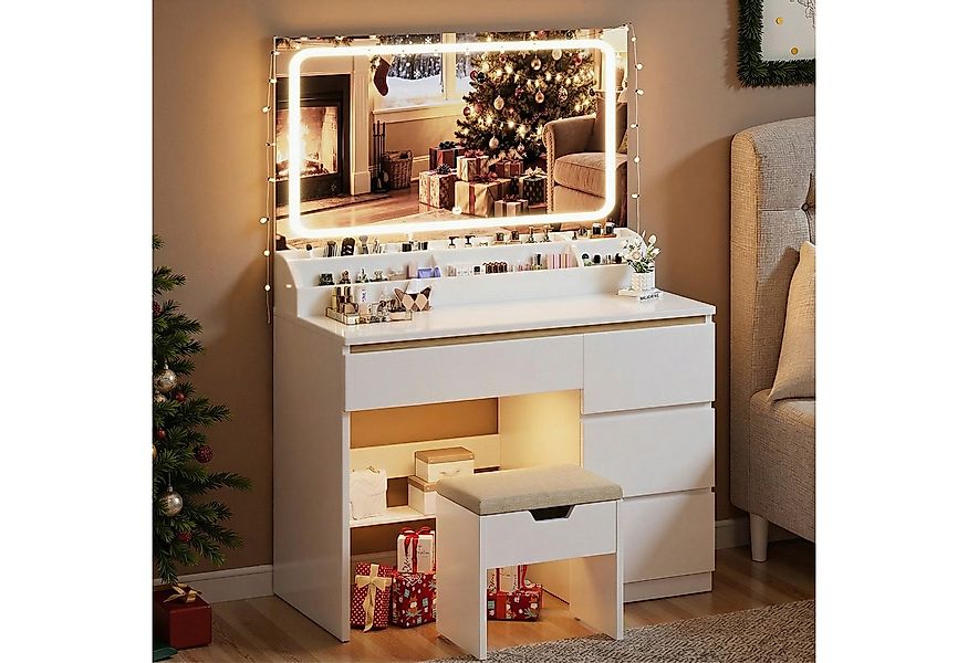 Furnicopia Schminktisch Mit dreifarbiger LED-Beleuchtung, Abmessungen 80 × günstig online kaufen