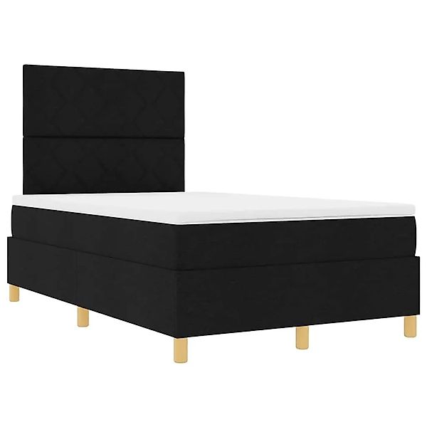vidaXL Boxspringbett mit Kopfteil Schwarz 120 x 190 cm Stoff 3339681 günstig online kaufen
