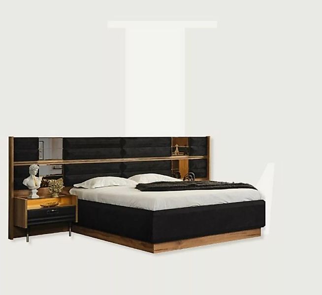 JVmoebel Bett Modernes Bett Schwarz Design Luxus Doppelbett Design Betten M günstig online kaufen