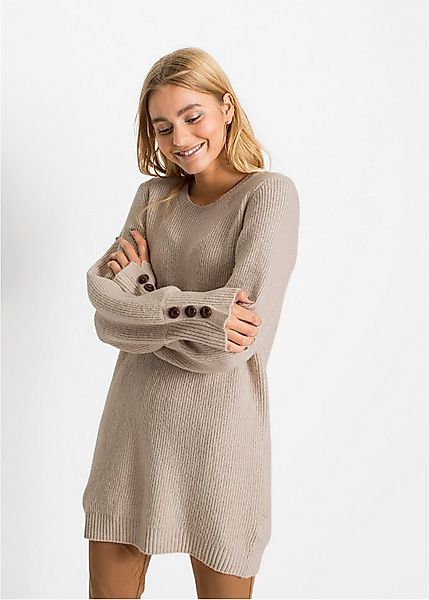 bonprix Longpullover aus Polyacryl, Polyester und Elasthan, mit Rundhalsaus günstig online kaufen