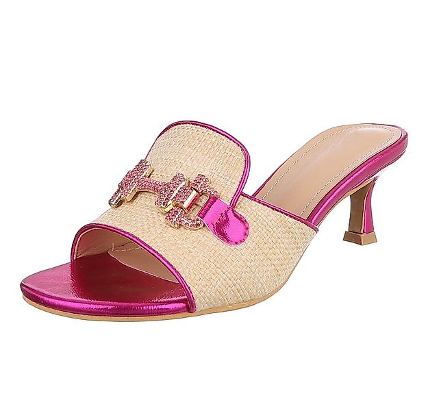 Ital-Design Elegante Peeptoe-Pantoletten mit Absatz für Damen Pantolette (8 günstig online kaufen