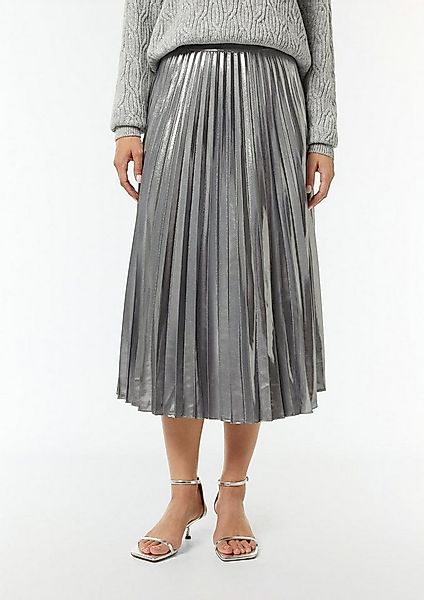 comma Plisseerock Glamour (1-tlg) mit Metallic-Effekt, silber günstig online kaufen