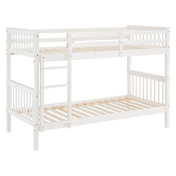 Homestyle4u Etagenbett für Kinder mit Matratzen Hochbett Weiß 90x200 cm 305 günstig online kaufen