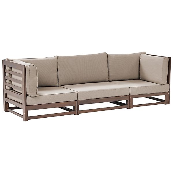 Beliani Gartensofa TRANI Taupe 75x235x72 günstig online kaufen