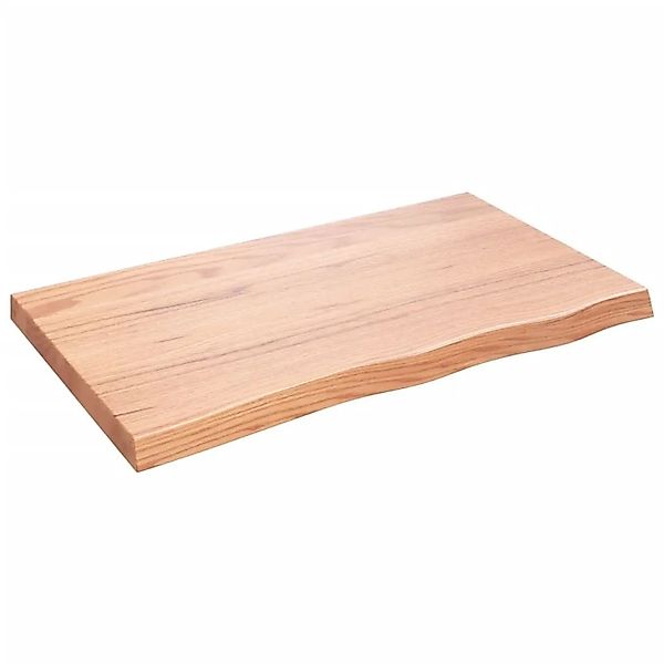 vidaXL Wandregal Hellbraun 100x60x2-6 cm Massivholz Eiche Behandelt 363691 günstig online kaufen