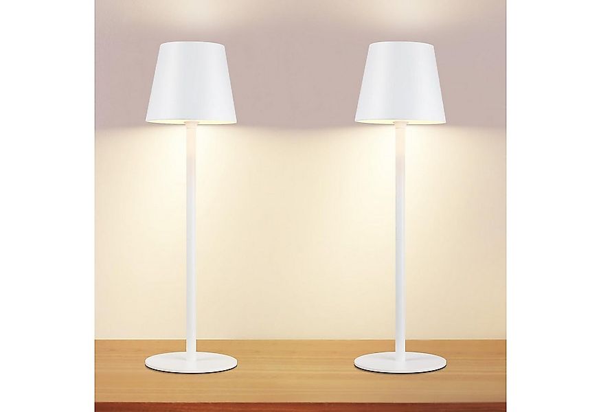 ZMH Tischleuchte LED Außen Tischlampe Dimmbar Schwarz/Weiß Kabellos 2er-Set günstig online kaufen