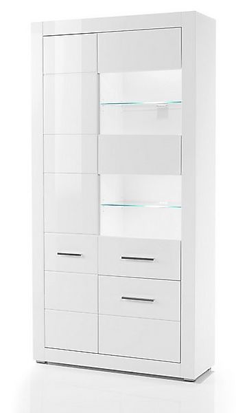 Furn.Design Stauraumvitrine Carrara (Vitrinenschrank in weiß 3-türig, 100 x günstig online kaufen