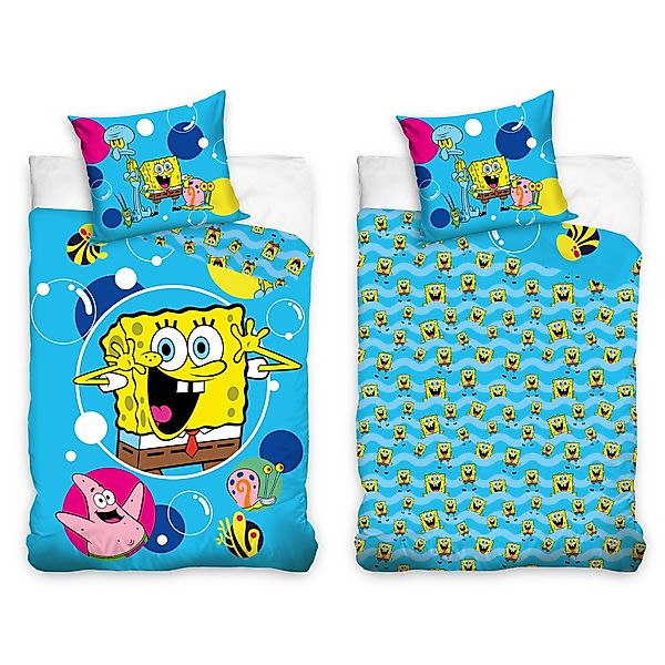 MTOnlinehandel Kinderbettwäsche SpongeBob Schwammkopf 135x200 + günstig online kaufen