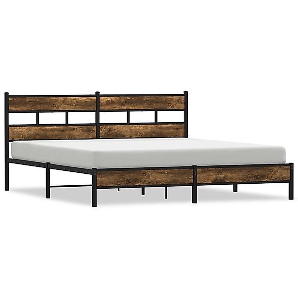 vidaXL Bett Metallbett ohne Matratze Räuchereiche günstig online kaufen