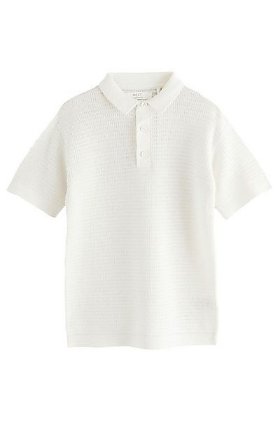 Next Polokragenpullover Kurzarm-Polohemd in Strickoptik 100 % Baumwolle (1- günstig online kaufen