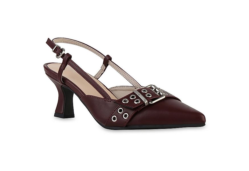 VAN HILL 841584 Slingpumps Damen Slingpumps Pumps Spitz Stiletto Schnallen günstig online kaufen