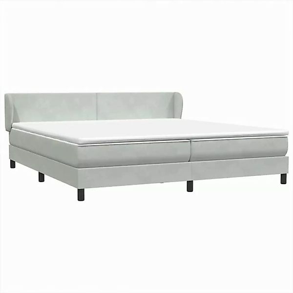 vidaXL Bett Boxspringbett mit Matratzen Hellgrau 180x210 cm Samt günstig online kaufen