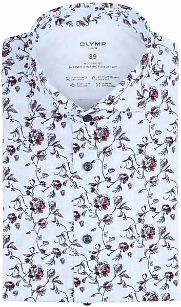 OLYMP Luxor Hemd Blumenmuster Hellblau - Größe 40 günstig online kaufen