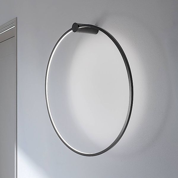 LED-Wandleuchte Saturno, schwarz, Ø 80 cm, Metall, 4.000 K günstig online kaufen