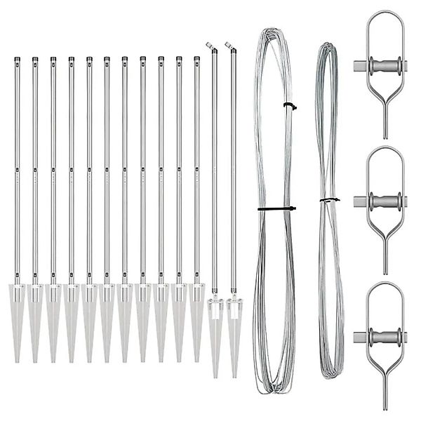 vidaXL Zaunpfosten 13 Stk Silber Stahl 42004277 günstig online kaufen