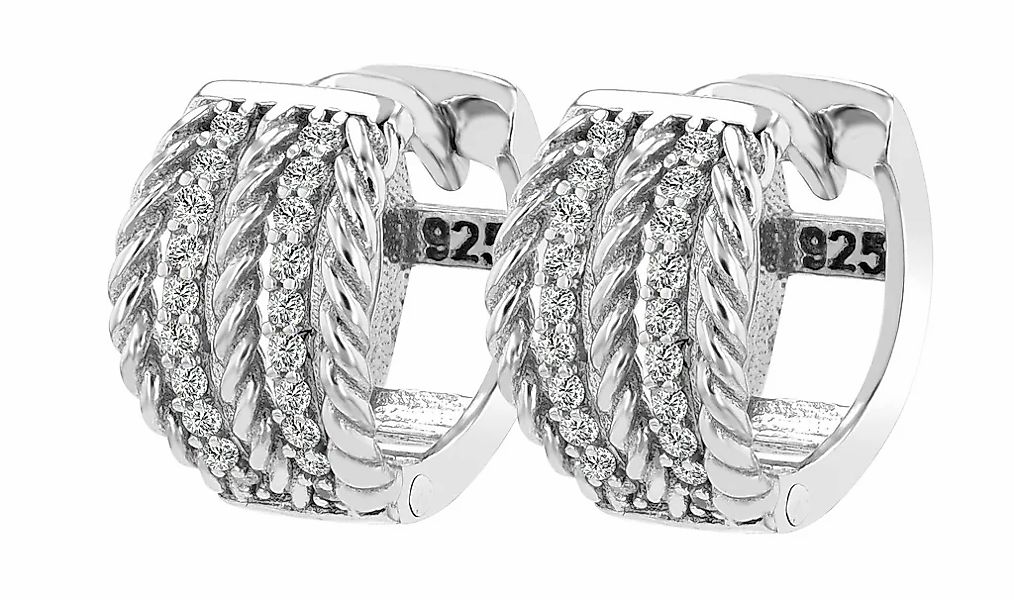 Adelia´s Klappcreolen "Damen Ohrringe – Klappcreole aus 925 Silber mit Zirk günstig online kaufen