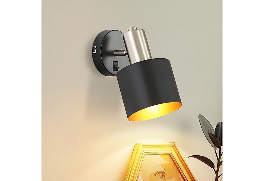 Nettlife Wandleuchte Innen Wandstrahler Vintage Schwarz 330° Schwenkbar E27 günstig online kaufen
