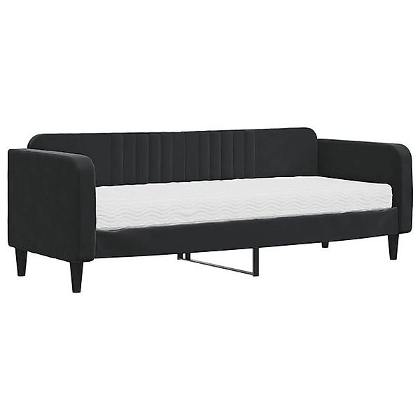 vidaXL Bett, Tagesbett mit Matratze Schwarz 80x200 cm Samt günstig online kaufen