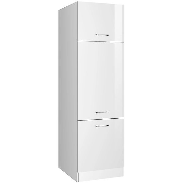 Held Möbel Küchen-Kühlschrankumbauschrank 60 cm Hochglanz Weiß/Weiß günstig online kaufen