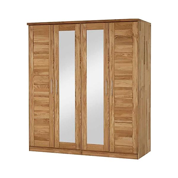 Schlafzimmerschrank aus Wildeiche Massivholz Spiegeltüren günstig online kaufen