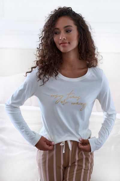 LASCANA Pyjamaoberteil mit Folienprint günstig online kaufen