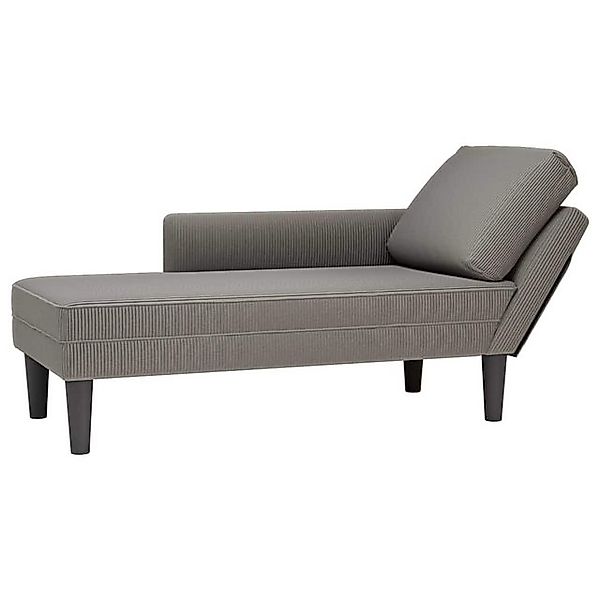 vidaXL Chaiselongue Chaiselongue mit Kissen Hellgrau Cordstoff, 1 Teile günstig online kaufen