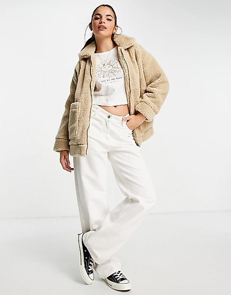 Wednesday's Girl – Mantel aus Teddyfell-Neutral günstig online kaufen