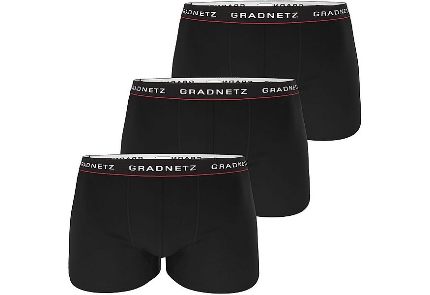 Gradnetz Retro Boxer Retropant "red" (Spar-Set, 3-St) 3x schwarz mit eingew günstig online kaufen