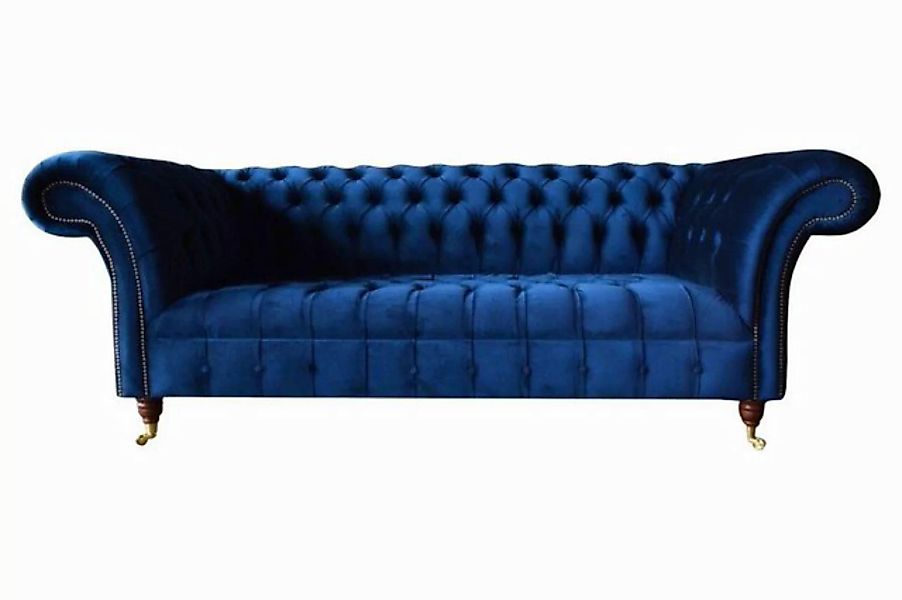 JVmoebel Sofa Blaue Chesterfield Dreisitzer Sofa 3 Sitzer Sofas Luxus Texti günstig online kaufen