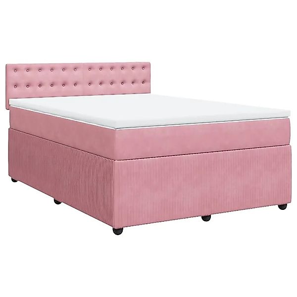 vidaXL Boxspringbett mit Matratze Rosa 160x200 cm Samt 3287799 günstig online kaufen