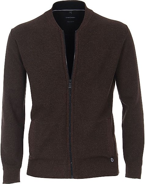 Casa Moda Zip Strickjacke Braun - Größe 5XL günstig online kaufen