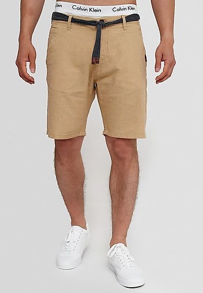 Indicode Chinoshorts Enford mit abnehmbaren, gemusterten Bindegürtel günstig online kaufen