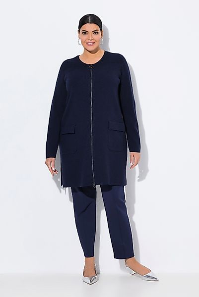 Ulla Popken Strickjacke Strickjacke Feinripp Rundhals günstig online kaufen