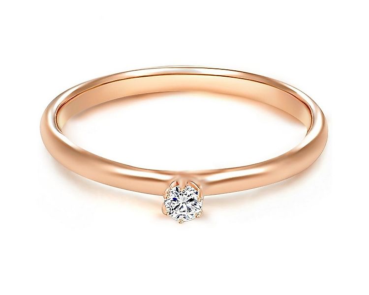 Trilani Silberring roségold, mit Zirkonia im Brillant-Look günstig online kaufen