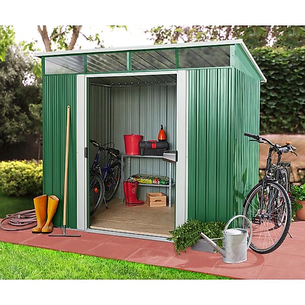 Pergart Gerätehaus Lübeck 86 Tanne-Weiß 238 cm x 194 cm x 203 cm günstig online kaufen