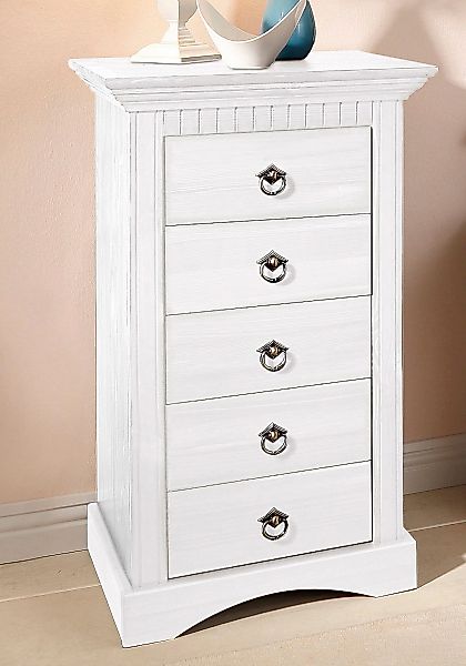 OTTO home Kommode "Rustic" Breite 48cm, aus massiver Kiefer, 5 Schubladen, günstig online kaufen